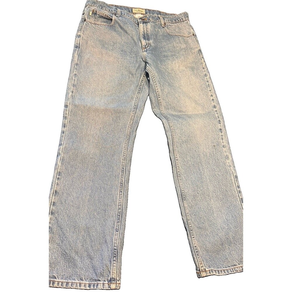 L.L.Bean Men's Jeans 37x30 Standard Fit Straight Leg Light Wash 100% Cotton